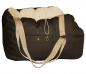Preview: Weich gepolsterte Hundetragetasche braun-beige wie Hundebett für Sommer und Winter