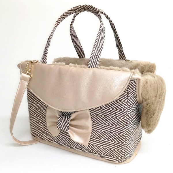 hundetasche beige-braun