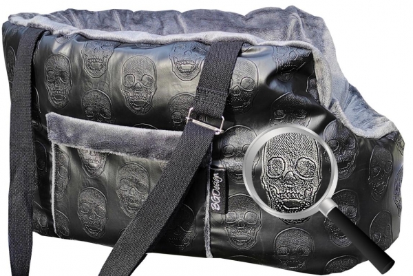 hundetasche weich schwarz leder