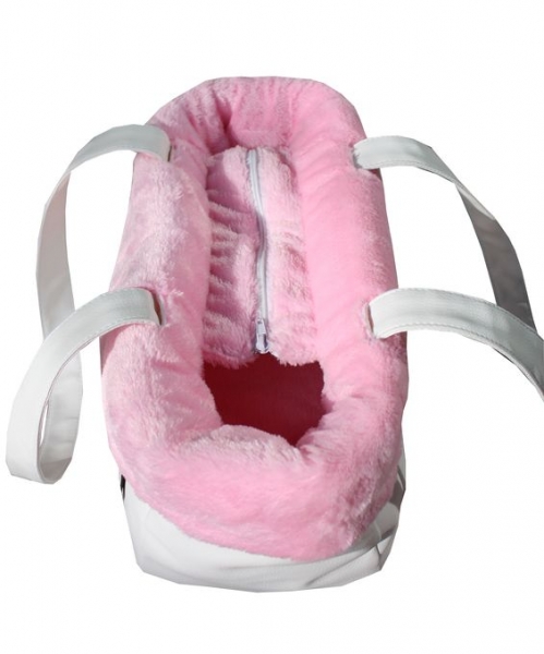 Chihuahua Tasche Princess weiß-rosa Artleder