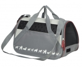 Flugzeug Hundetasche schwarz-grau mit Doggie-Print